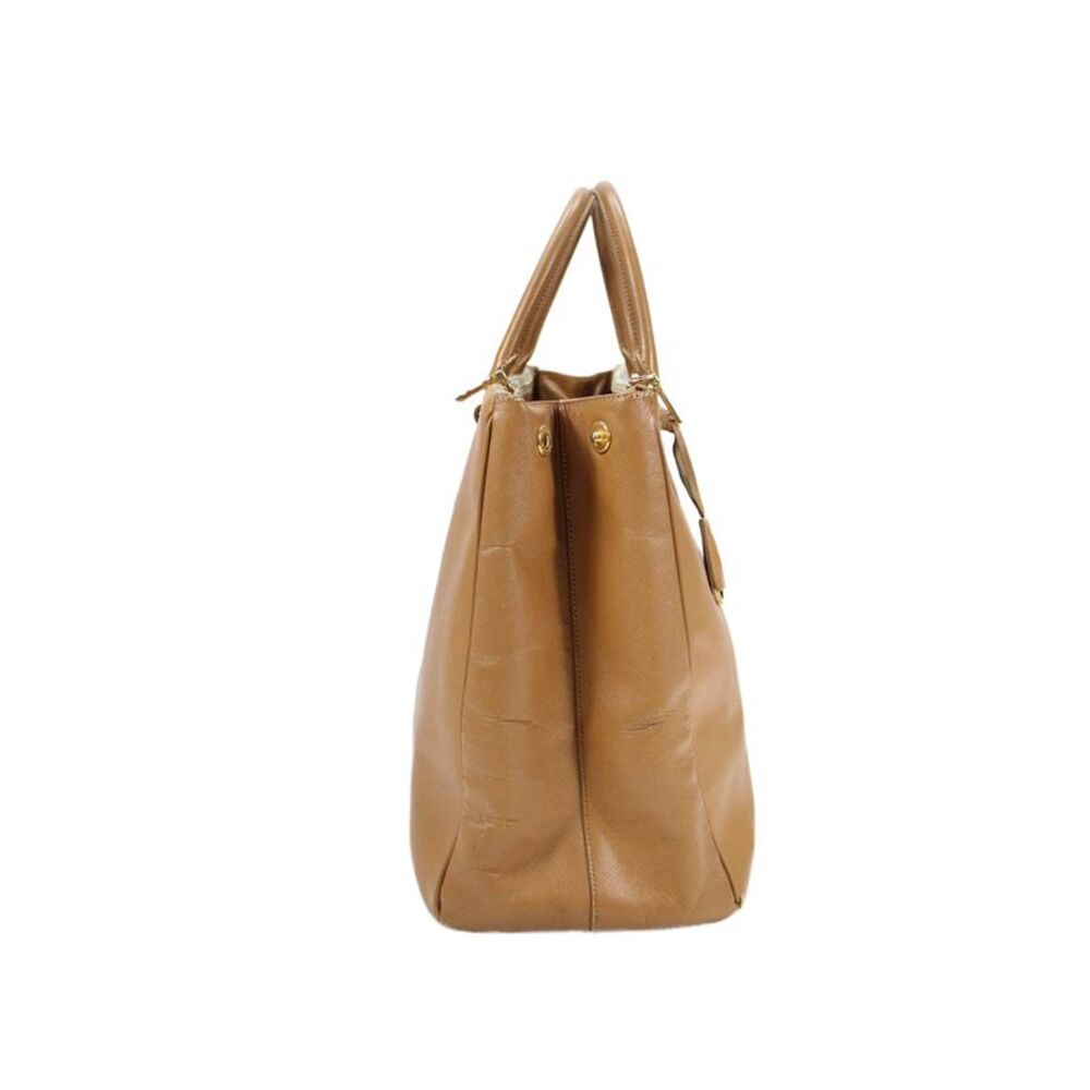 Prada Women's Leather Galleria Saffiano Lux Tote Handbag Camel - Picture 4 of 11